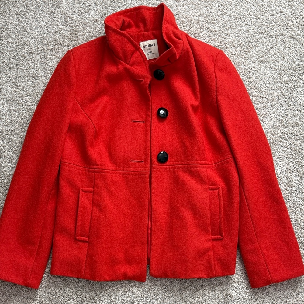 Old Navy Vibrant red orange women’s Coat. Size Large. Like new
